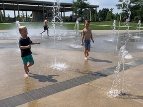 Children enjoy the water facilities at Kingston Park in Chatham on Aug. 22, 2021. Chatham This Week