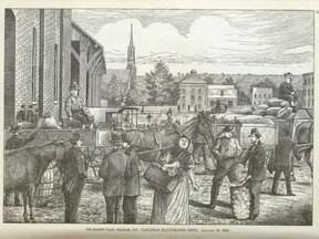 The Market Square in Chatham, from the Jan. 28, 1882 issue of the Canadian Illustrated News.