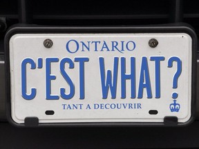 Ontario licence plate.