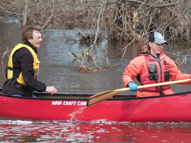 Participants during the 2022 Raisin River Canoe Race on Sunday April 10, 2022 in South Stormont, Ont. Shawna O'Neill/Cornwall Standard-Freeholder/Postmedia Network