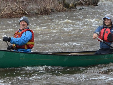 Participants during the 2022 Raisin River Canoe Race on Sunday April 10, 2022 in South Stormont, Ont. Shawna O'Neill/Cornwall Standard-Freeholder/Postmedia Network