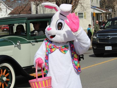 The Easter Bunny enjoying the outing. Photo on Saturday, April 16, 2022, in Morrisburg, Ont. Todd Hambleton/Cornwall Standard-Freeholder/Postmedia Network