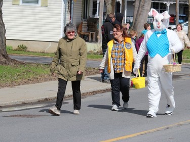 An Easter Bunny along the parade route. Photo on Saturday, April 16, 2022, in Morrisburg, Ont. Todd Hambleton/Cornwall Standard-Freeholder/Postmedia Network