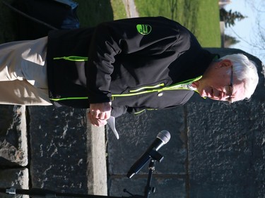 Cornwall Mayor Glen Grant speaking on the National Day of Mourning at the worker's monument in Lamoureux Park on Thursday April 28, 2022 in Cornwall, Ont. Laura Dalton/Cornwall Standard-Freeholder/Postmedia Network