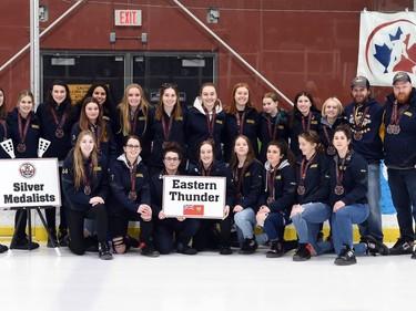 The Eastern Thunder won silver at the 2022 Broomball Canada National Juvenile Championship on Saturday April 16, 2022 in Cornwall, Ont. Robert Lefebvre/Special to the Cornwall Standard-Freeholder/Postmedia Network