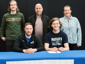 Jonathan and Ben Therrien will be playing with the Keyano Huskies men's volleyball team for the ACAC 2022-23 regular season. Photo by Robert Murray