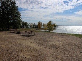 A waterfront group campsite at Prairie Oasis Park, one of the sites which will soon be available for booking. Special Areas photo