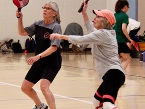 Norma Dawson and Paulette McKinnon  at the 55 plus Winter Games.