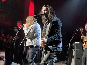 The Glorious Sons, including frontman Brett Emmons, left, and guitarist Chris Koster, played an invite-only show at Stages Nightclub on Tuesday night ahead of their concert at the Leon's Centre on Friday.