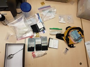 Drugs and tools used for drug trafficking seized by Kingston Police from a residence on Wycliffe Crescent in Kingston last Thursday.
