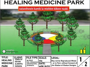 A rendering of the medicine park set to be built in Devon this summer.