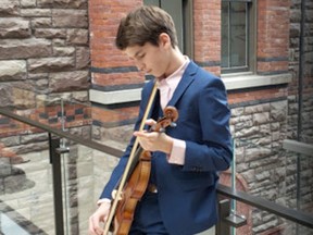Violin sensation Justin Saulnier, 17, will be the guest soloist during the Pembroke Symphony Orchestra's season ending concert Classically Speaking on Saturday, April 23 at Festival Hall. Submitted photo