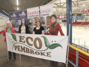 City of Pembroke, the Pembroke Business Improvement Area and Eco Pembroke are teaming up to host the first annual Pembroke Community Expo May 13 and 14 at the Pembroke Memorial Centre. In the photo from left, Lee Torvi, Eco Pembroke member, Heather Sutherland, Pembroke's economic development and communications officer, Bethea Summers, Pembroke Business Improvement Area manager and Ann McKay, Eco Pembroke member. Anthony Dixon