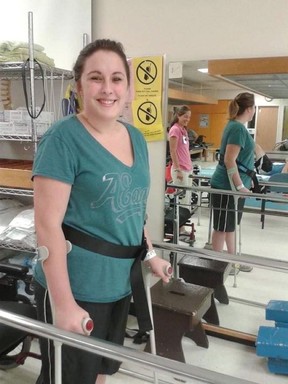 Jess Lambert was nearly paralyzed from the waist down in a cliff jumping injury in 2014. From that she has come all the way back to run in the Ottawa marathon this May. Submitted photo