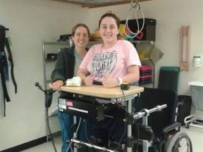 Jess Lambert during her physiotherapy and rehab at The Ottawa Hospital. Submitted photo