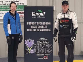 Sarah Jane Sass, left, and Kennedy Bird are the 2022 champions of the Manitoba Mixed Doubles Curling Tour. (Contributed Photo)