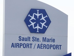 Welcome sign at Sault Ste. Marie Airport on Tuesday, March 9, 2021 in Sault Ste. Marie, Ont. (BRIAN KELLY/THE SAULT STAR/POSTMEDIA NETWORK)