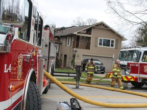 Fire damaged a house at 1248 Colborne Rd., in Sarnia Wednesday. Fire officials said tenants at home at the time were able to escape without being injured.