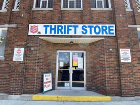 The Salvation Army Thrift Store on Robinson Street in downtown Simcoe will close permanently on May 31. SIMCOE REFORMER