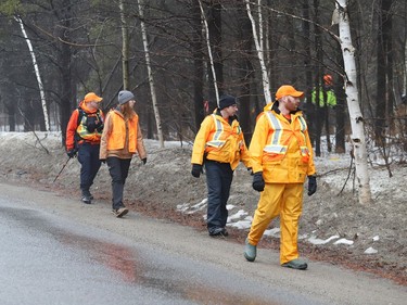 Greater Sudbury Police and North Shore Search and Rescue took part in a search and rescue scenario as part of training in the Hanmer area on Thursday April 7, 2022. John Lappa/Sudbury Star/Postmedia Network