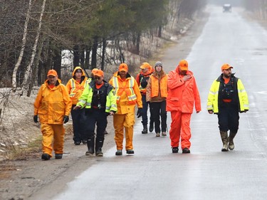 Greater Sudbury Police and North Shore Search and Rescue took part in a search and rescue scenario as part of training in the Hanmer area on Thursday April 7, 2022. John Lappa/Sudbury Star/Postmedia Network