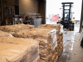 Some 22,000 pounds of potatoes (2,200, 10-pound bags) of PEI potatoes arrived at Rainbow Concrete Industries Limited, 2477 Maley Dr., at the corner of Falconbridge Road. Supplied