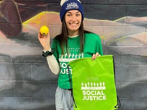 Taylor Burnett of Sudbury, a student in Cambrian College's Social Service Worker program, is one of the creators of a series of workshops for children on the topic of social justice. Supplied