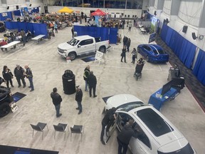 Nipawin residents and visitors from out of town checked out local businesses and organizations at the Nipawin Lions Club trade show. Submitted by Brian Starkell