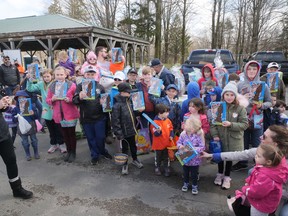 Forty children found plastic eggs that they could redeem for chocolate bunnies Saturday. (Chris Abbott/Norfolk and Tillsonburg News)