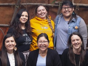 Maamwizing Indigenous Research Institute members (back, left to right) Ophelia O’Donnell, Alicia WIlliamson, Cheyenne Oechsler; and (front, left to right) Joey-Lynn Wabie, Susan Manitowabi, Marnie Anderson.