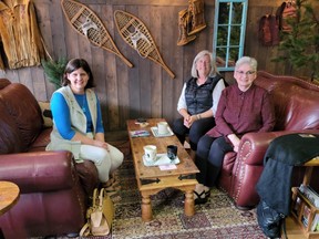 From left to right – Linda K. Hopkins, Lorrie Morales and Linda Rakos met at an author meet up at the Keto Klatsch on Apr. 29.