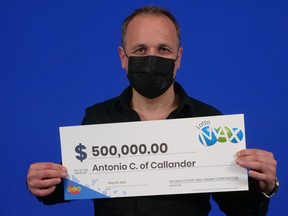 Antonio Cesarano won $500,000 in the Lotto Max Maxmillions draw.
Submitted Photo