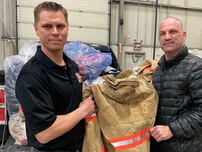 Local firefighter Dana Johnson said he has heard the Ukrainian firefighters are very appreciative of the donation made by SCES in April. Photo Supplied