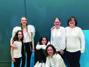 From Left:  London Jenkins, Sara Bloomfield, Gig Testa, Laura Nordhagen, Emma Markiwsky, and Faith Boudy will perform in Ghost Light Theatre's performance of "Every Angel" at RuminariLive, 7 p.m. (Ghost Light Theatre)