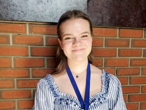 Anna Dykstra won the gold medal in classic vocal at the 2022 Leduc Rotary Music Festival, and will be competing at provincials. (Michelle Grad)
