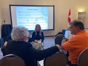 Holly Parsons from the Northern Policy Institute talks to delegates at the Federation of Northern Municipalities conference held in North Bay this week.