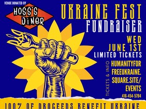 A digital poster promoting the upcoming Ukraine Fest Fundraiser on June 1. Submitted