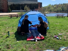 A simulation exercise about how to administer naloxone and how to respond to an opioid overdose was held Friday at Nipissing University. It was one of the many exercises students and community members participated in an opioid harm reduction education day organized by the local Registered Nurses' Association of Ontario chapter and Nipissing University's nursing department.