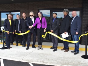 Parry Sound DSSAB Chief Administrative Officer Tammy MacKenzie and former chair of NOAH Bill Atkinson jointly cut the ribbon to officially open The Meadow View in Powassan. About half of the units in the 50-unit building provide affordable rents to seniors 55 and over.
Rocco Frangione Photo