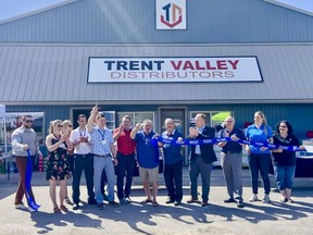 City of Belleville councilors, representatives from the Belleville Chamber of Commerce, and a representative of MP Shelby Kramp-Neuman joined Trent Valley Distributors staff on May 13 to celebrate the grand opening of their new location at 286 Maitland Drive in Belleville, Ontario. Submitted.
