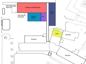 Plans are shown for the redevelopment of the Chatham-Kent Health Alliance's Wallaceburg site. (Handout)