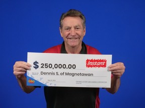 Dennis Stevenson of Magnetawan is $250,000 richer after winning the top prize with Instant Turbo.