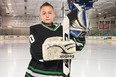 Sherwood Park’s Brynley Nault will play in net with the 2012-born Team Brick squad. Photo Supplied