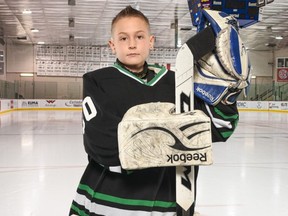 Sherwood Park’s Brynley Nault will play in net with the 2012-born Team Brick squad. Photo Supplied