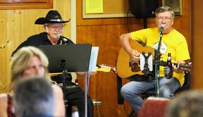 Kountry Krusin band members Thane Hughes, left, and Jim Stevens perform during a Point Edward Ex-Servicemen's Association event on Saturday, May 21, 2022 in Point Edward, Ont.  Terry Bridge/Sarnia Observer/Postmedia Network