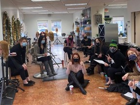 Lisa Crawford, centre, and her team at Crawford Master Stylists Ltd., have announced they will be closing their Fort Saskatchewan location effective June 4, 2022. Photo Supplied.