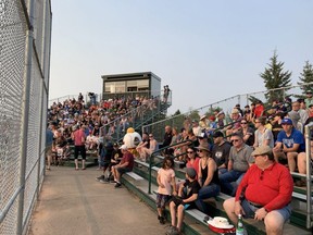 Crowds for Edmonton Prospects games at Centennial Park’s Diamond No. 9 were strong last year and should be closer to capacity this summer. Photo supplied