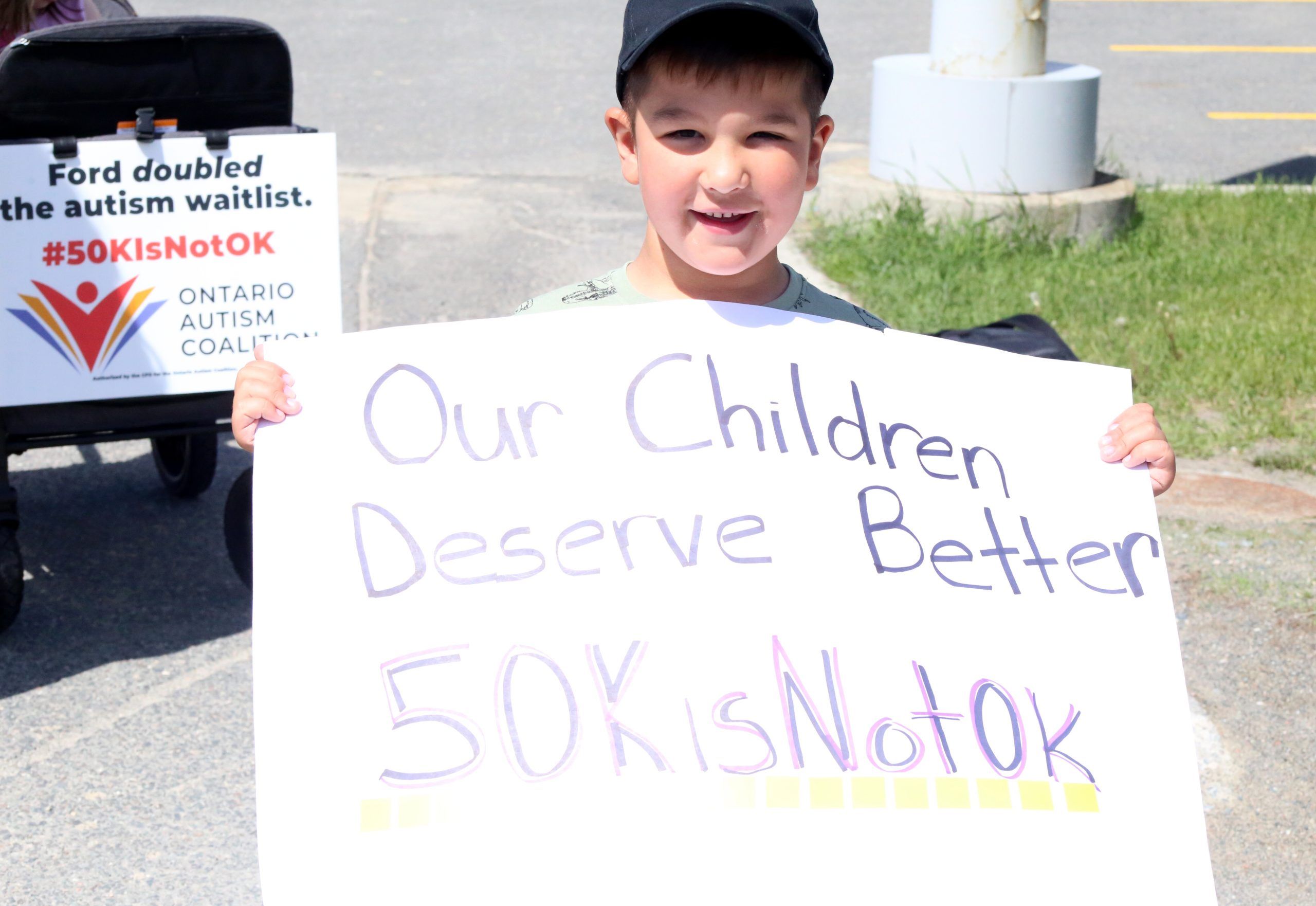 Sudbury familes protest Ford government’s handling of autism programs