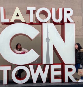 Palma enjoyed visiting the CN Tower with another exchange student.