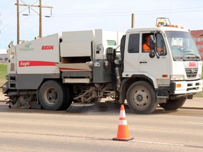 The town street sweeper ran down Hwy. 43 last week and street improvement has begun this week.